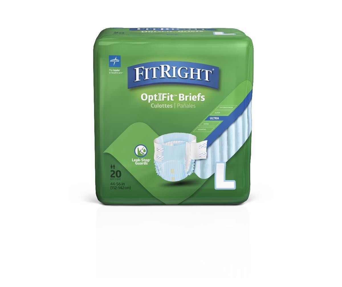 FitRight Ultra Adult Diapers, Disposable Incontinence Briefs with Tabs,  Heavy Ab 