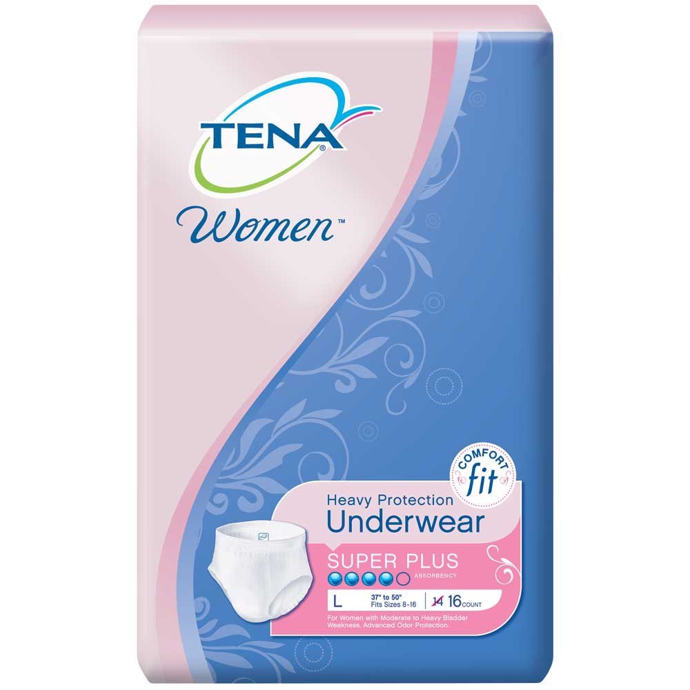 TENA Incontinence Underwear for Women, Super Plus Absorbency, Large, 16  Count 