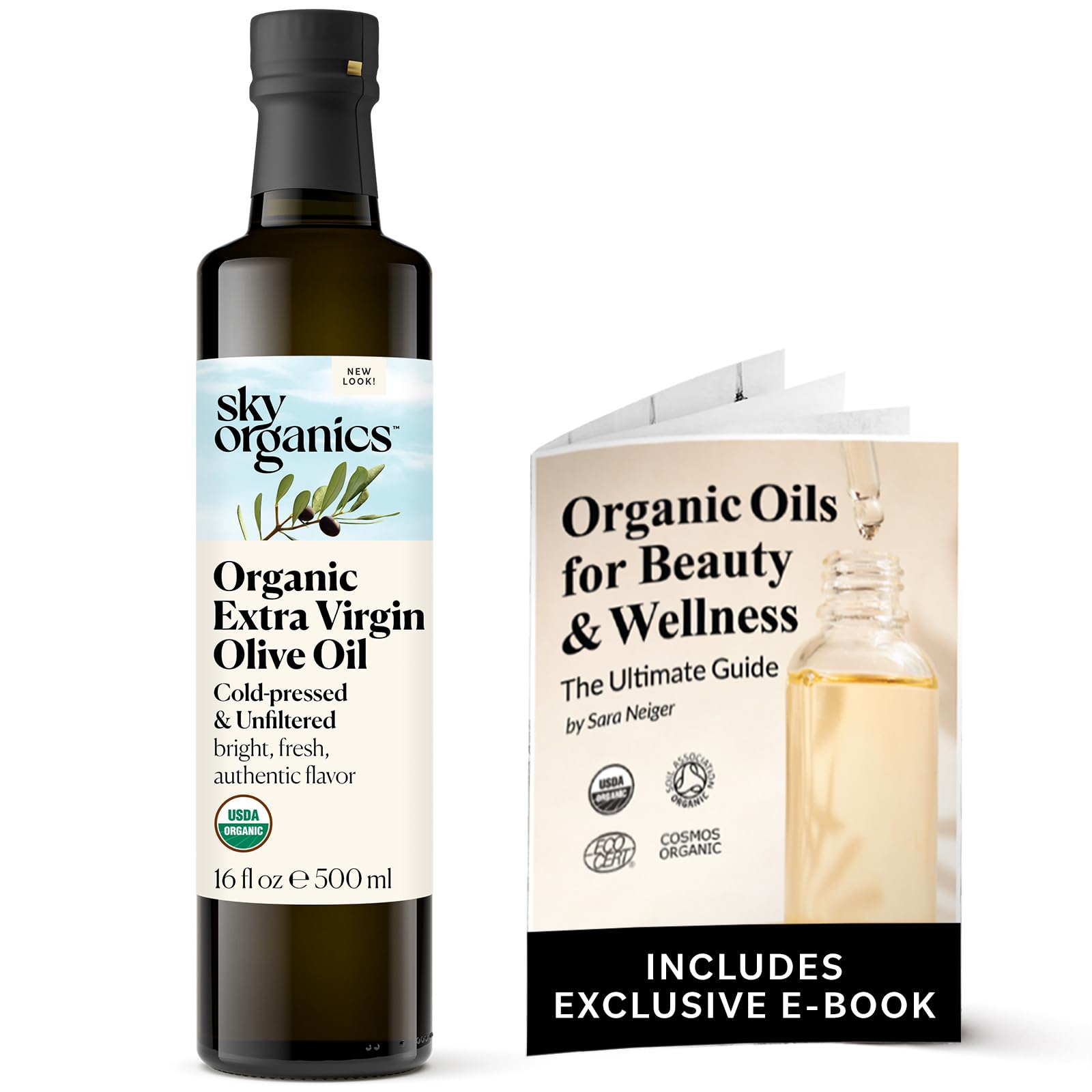 Sky Organics USDA Organic Extra Virgin Olive Oil- 100% Pure Greek Cold  Pressed U 