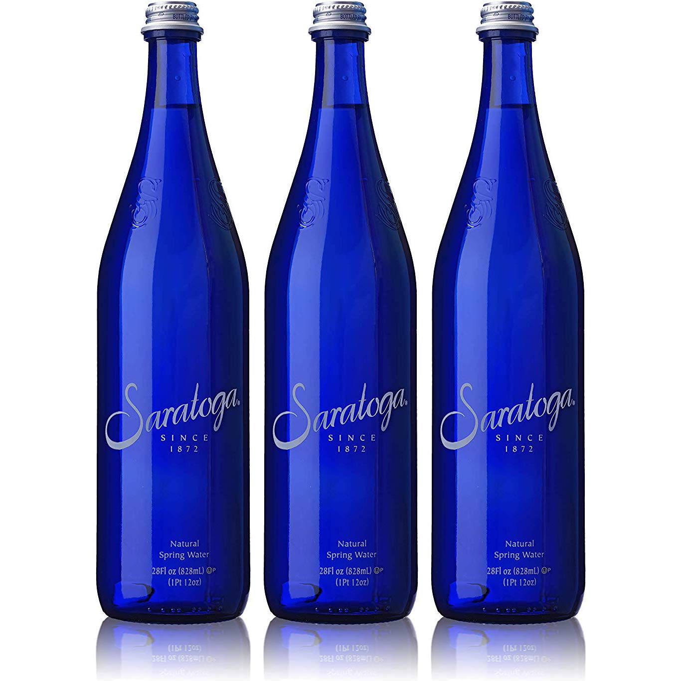 16oz Cobalt Blue Glass Bottles - 12/Case, Cobalt Blue Type III UV Resistant 28-400