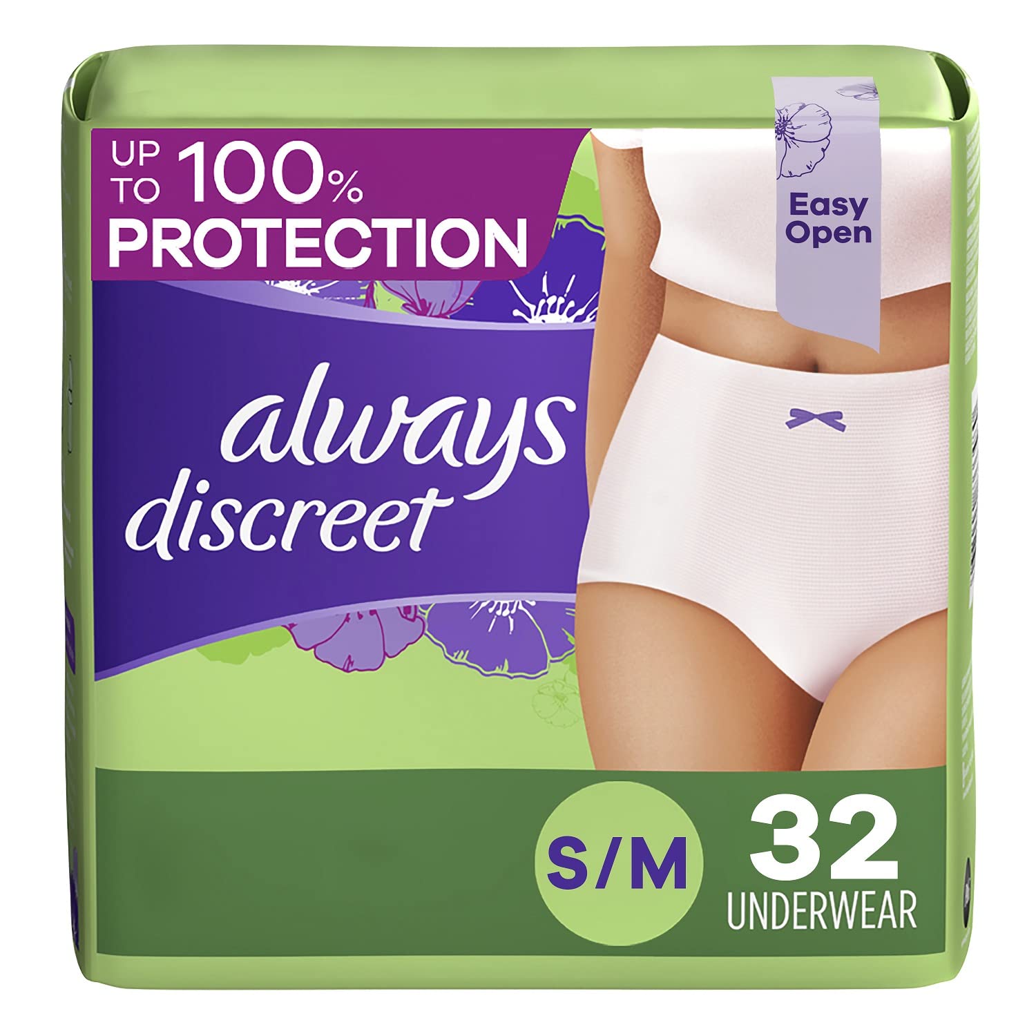 Always Discreet Adult Incontinence & Postpartum Incontinence Underwear for W