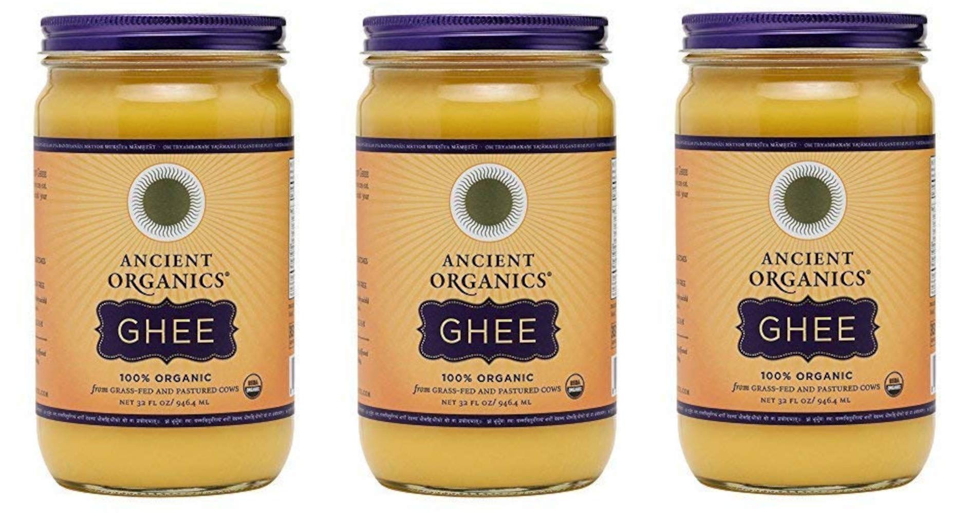  Ancient Organics Ghee, Organic Grass Fed Gluten Free Clarified  Ghee Butter with Vitamins & Omegas, Lactose Reduced, 100% Certified  Organic, Kosher, USDA Certified, Made in USA – 16 Fl Oz (