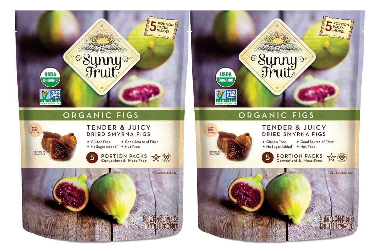 Sunny Fruit Organic Figs 5 Portion Packs 1.76 oz ( 50 g) Each