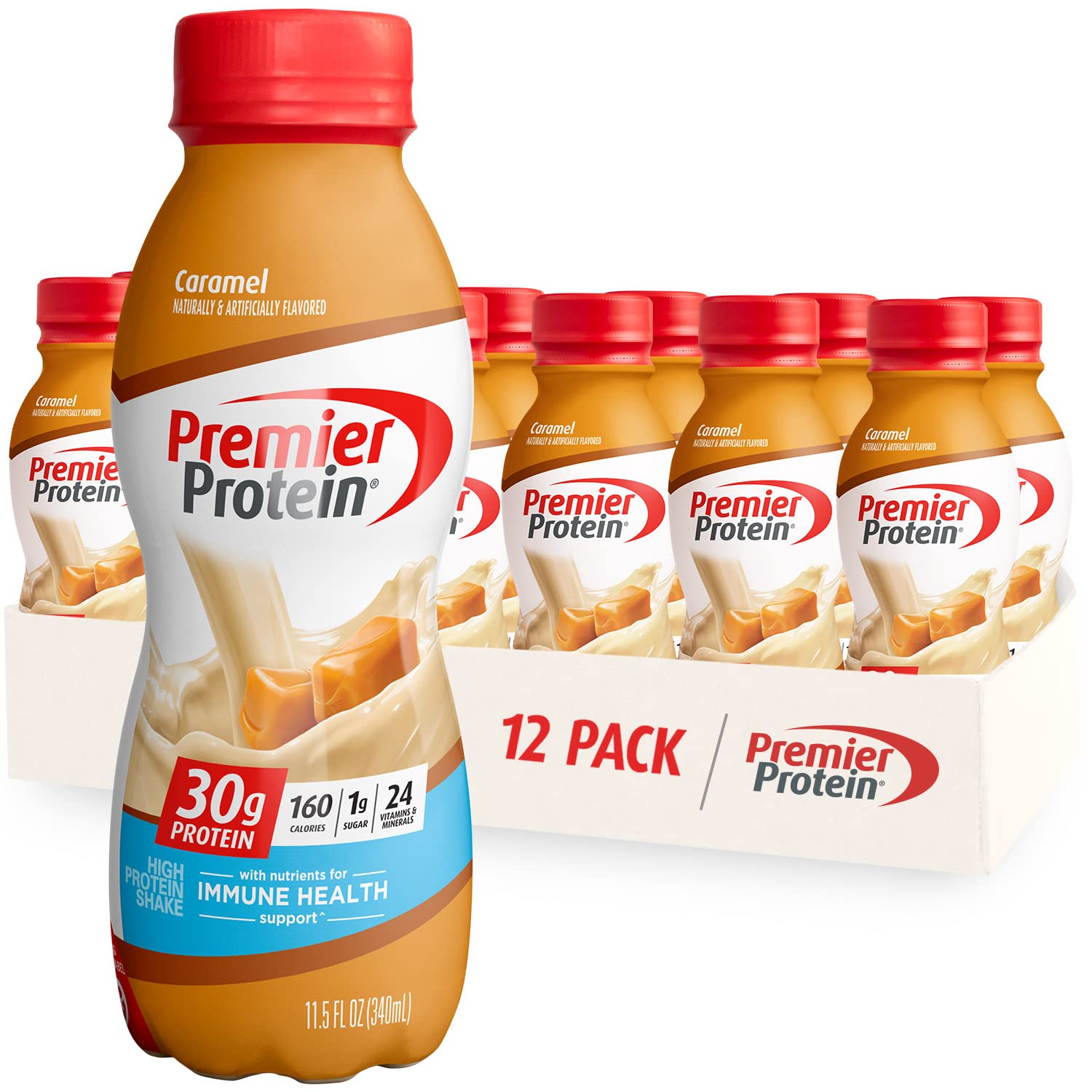 Premier Protein Shake, Caramel, 30g Protein, 1g Sugar, 24 Vitamins