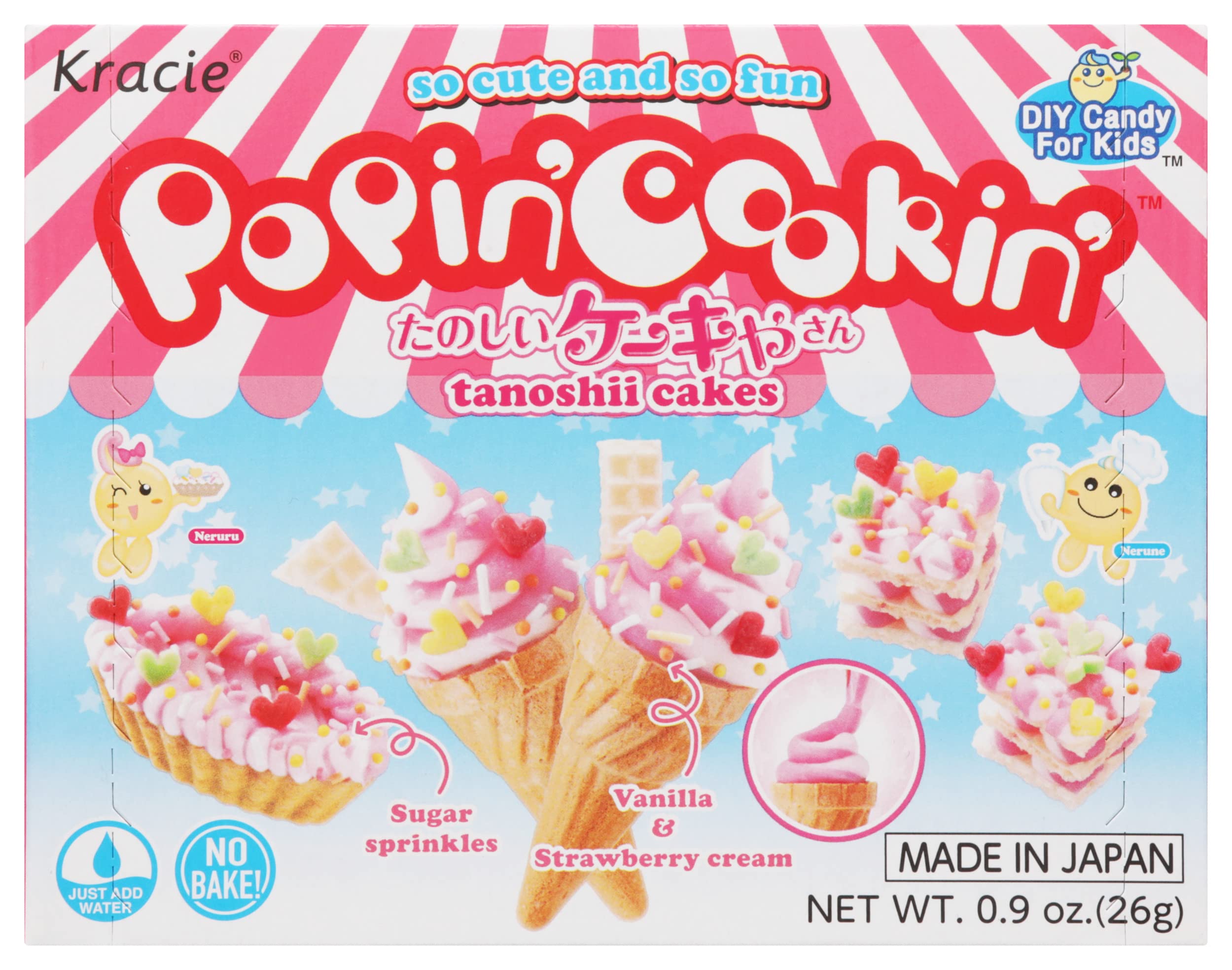 Kracie Popin Cookin Diy Candy for Kids, Cake Kit, 0.9 Ounce 0.9 Ounce (Pack  of 1 