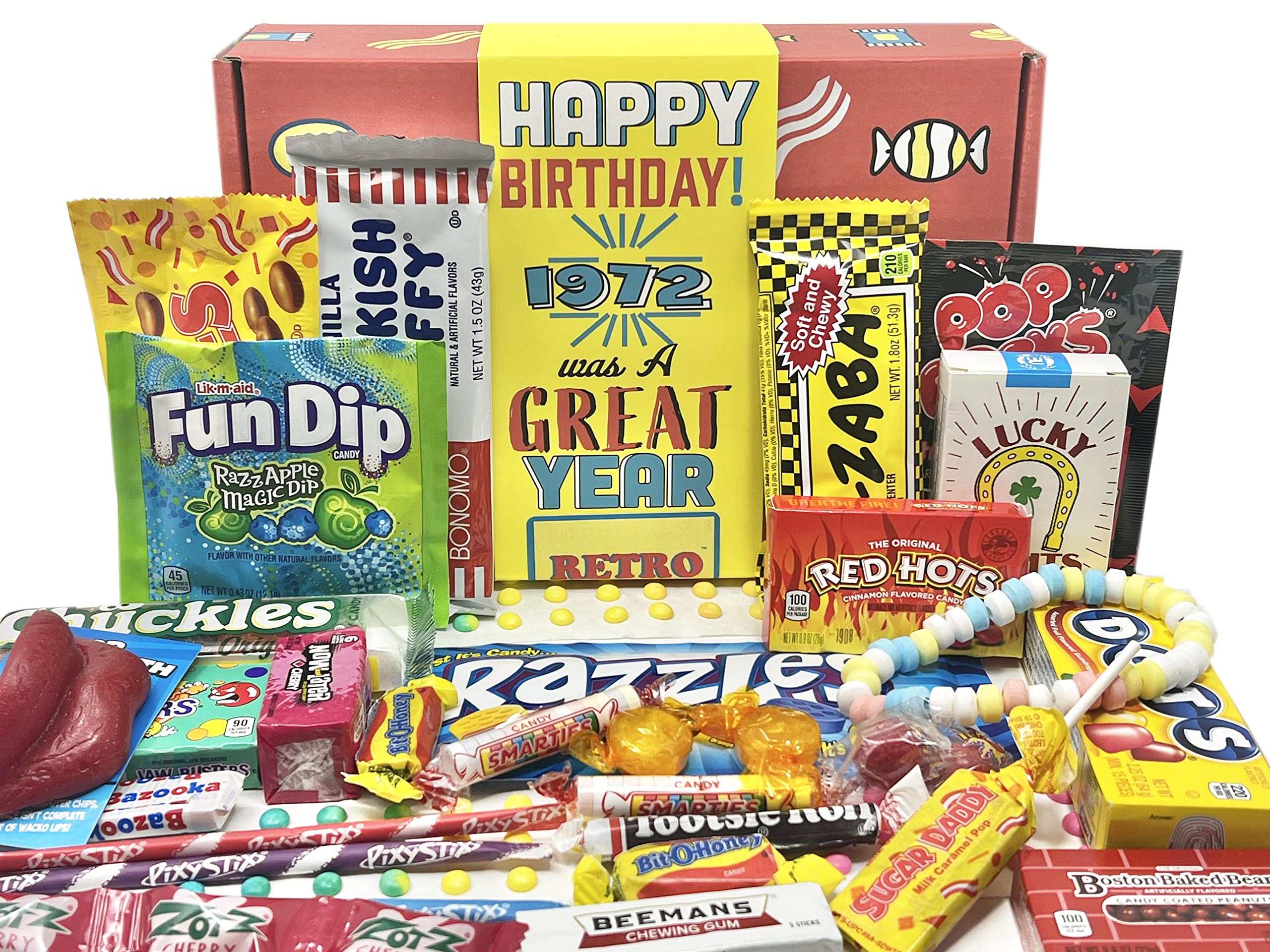 RETRO CANDY YUM ~ Care Package Assortment Gift Box Nostalgic Candy Mix from  Childhood for Man or Woman Jr