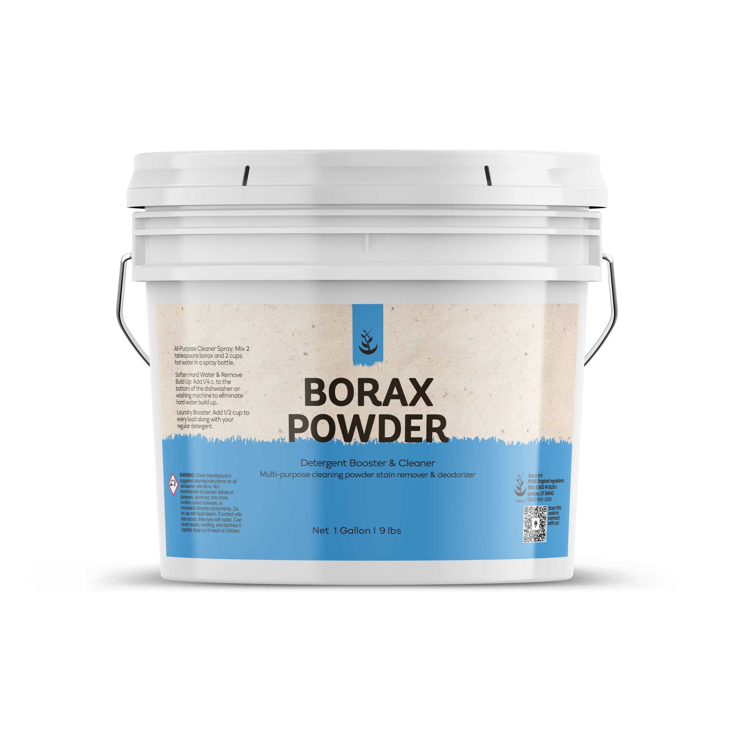 Pure Original Ingredients Borax Powder (1 Gallon) Multipurpose Cleaner &  Laundry Booster, Deodorizer & Stain Remover 