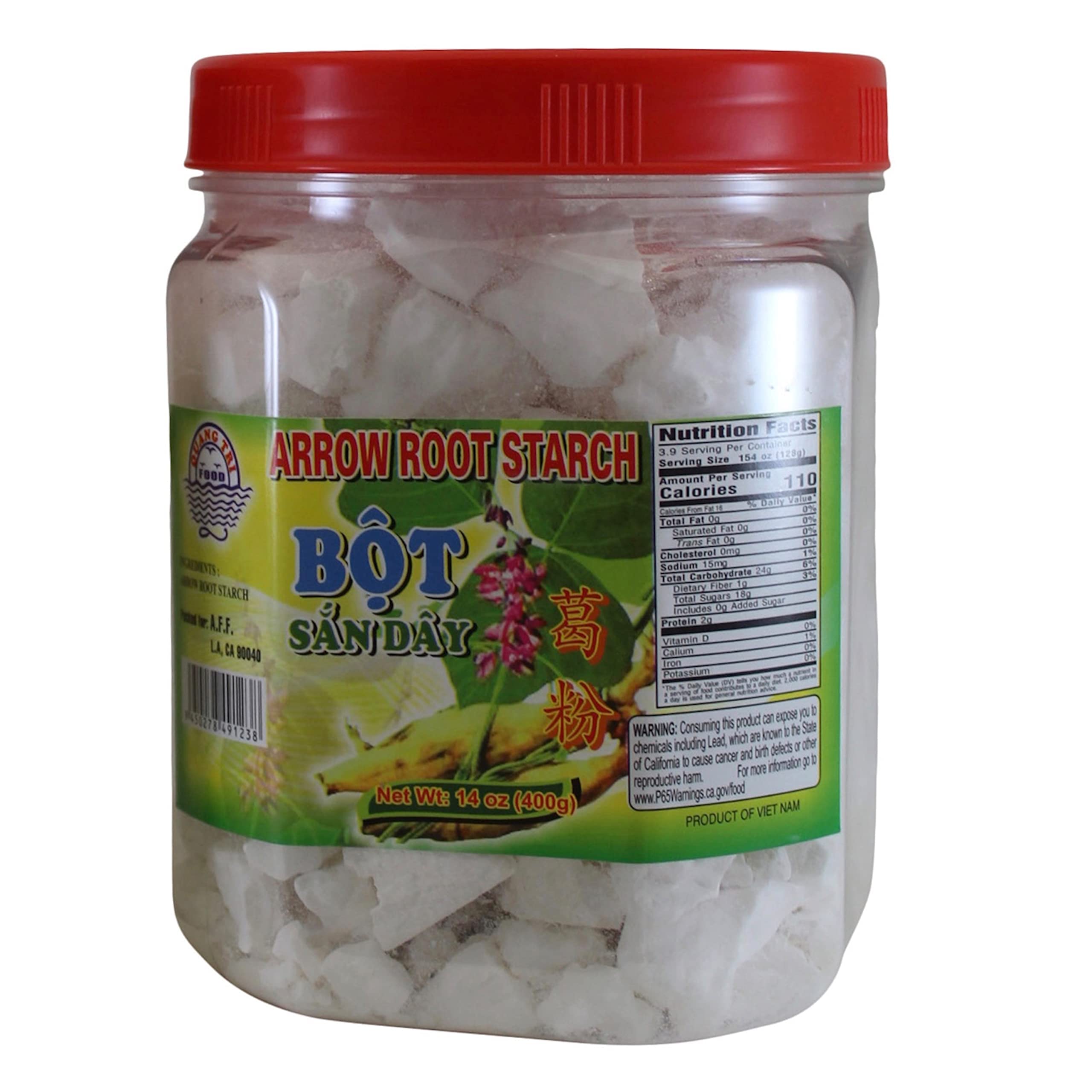Quang Tri Arrowroot Bot San Day Asian Thickener. Snack Sized Chunks of  Crunchy Arrow Root Starch, 14 oz Jar. 