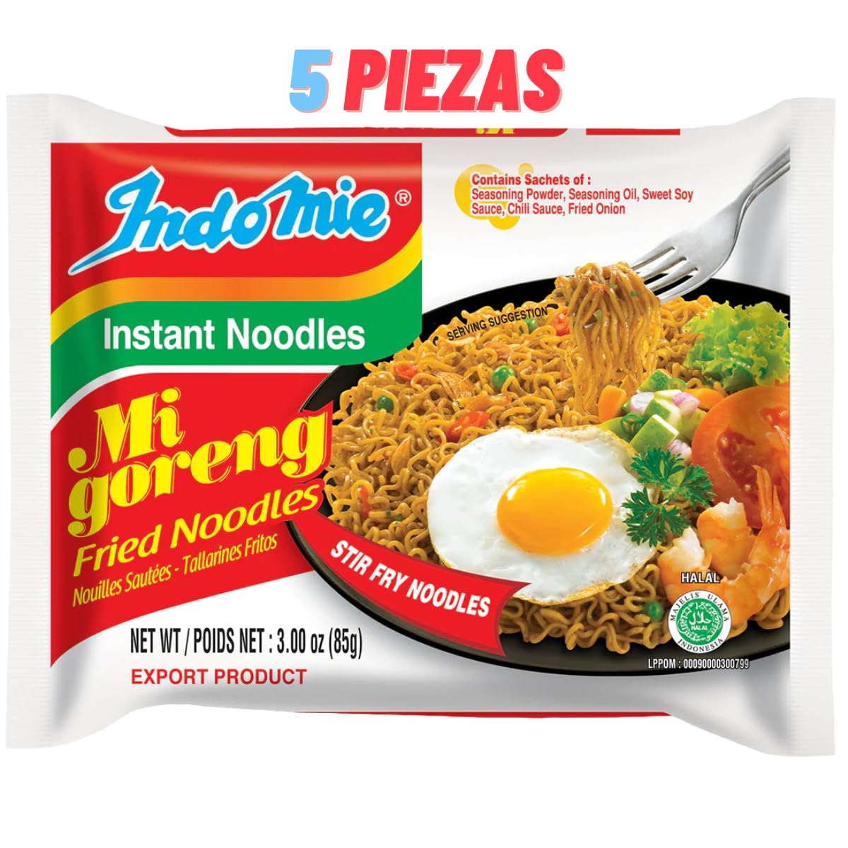 Indomie Mi Goreng Barbeque Chicken Flavor Instant Noodles, 3 oz