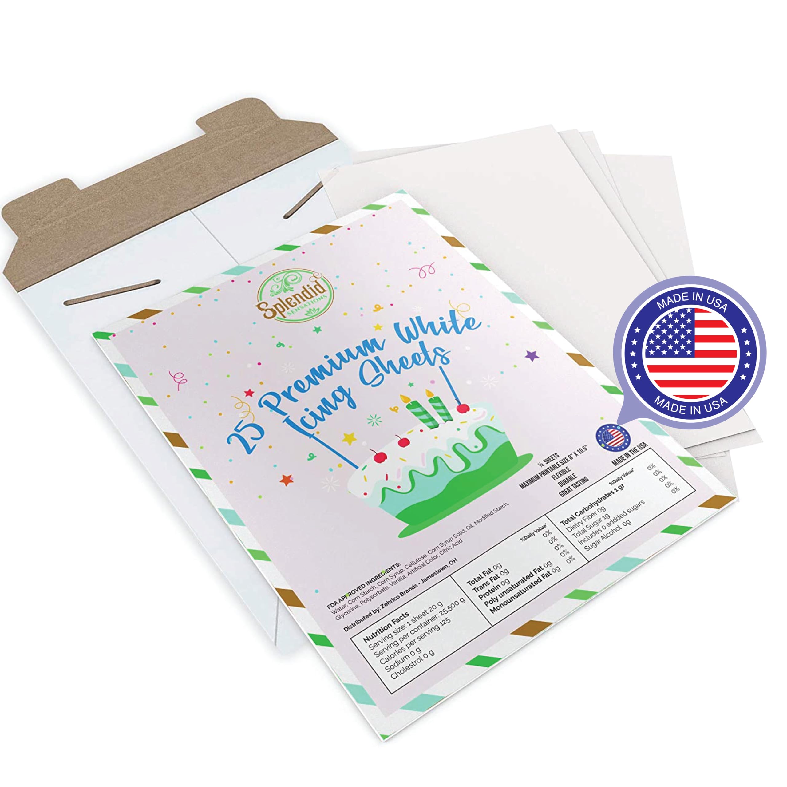 25 Sheets of A4 Size Quality Top That White Edible Wafer Paper